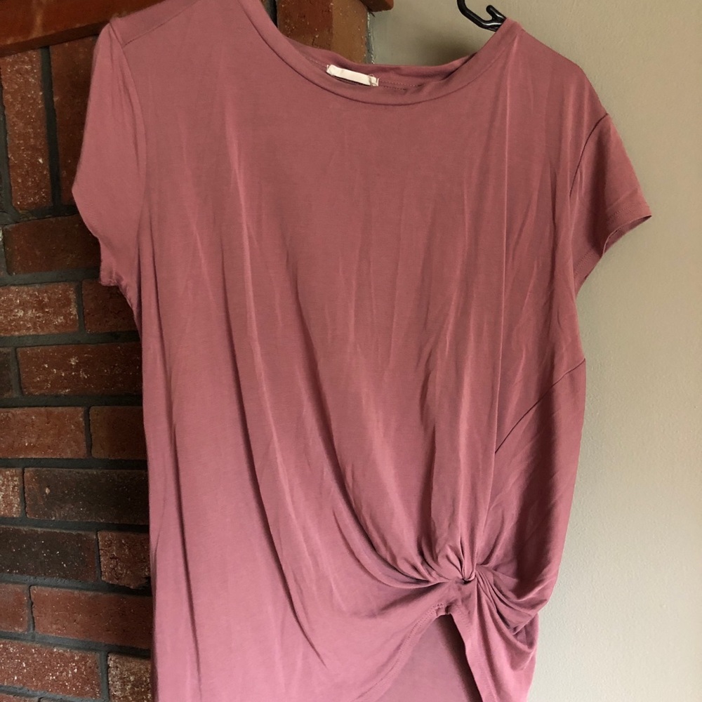 Dusty Rose front-knot T-shirt